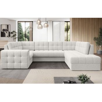 Coltar extensibil dreapta 5 locuri ELTAP, RT-01ROY, Blewett, 299x198x82 cm, lemn/poliester, alb