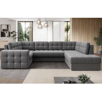 Coltar extensibil dreapta 5 locuri ELTAP, RT-04SO, Blewett, 299x198x82 cm, lemn/poliester, gri