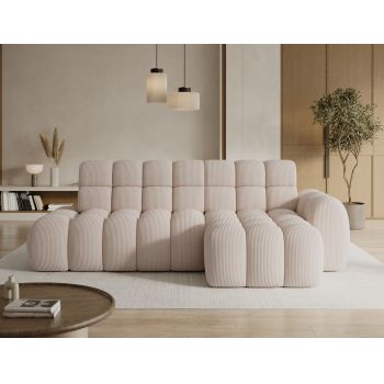 Coltar extensibil stanga 3 locuri ELTAP, Ceedro, 283x165x98 cm, lemn/poliester, bej