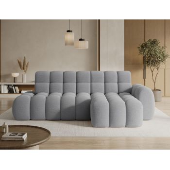 Coltar extensibil stanga 3 locuri ELTAP, Ceedro, 283x165x98 cm, lemn/poliester, gri deschis