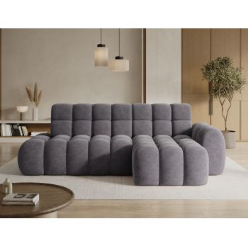 Coltar extensibil stanga 3 locuri ELTAP, Ceedro, 283x165x98 cm, lemn/poliester, gri