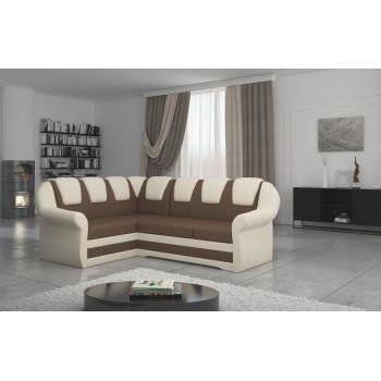 Coltar extensibil stanga 3 locuri ELTAP, LII-013, Lord II, 243x195x112 cm, lemn/poliester, maro/bej deschis
