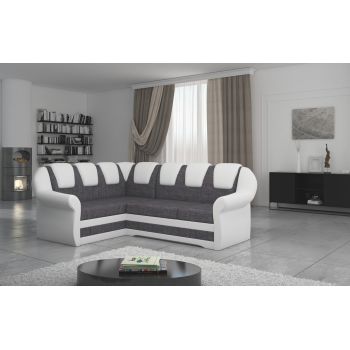 Coltar extensibil stanga 3 locuri ELTAP, LII-019, Lord II, 243x195x112 cm, lemn/poliester, gri inchis/alb
