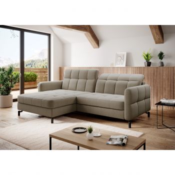 Coltar extensibil stanga 3 locuri ELTAP, Lore-110, Lorelle, 225x160x105 cm, lemn/poliester, bej