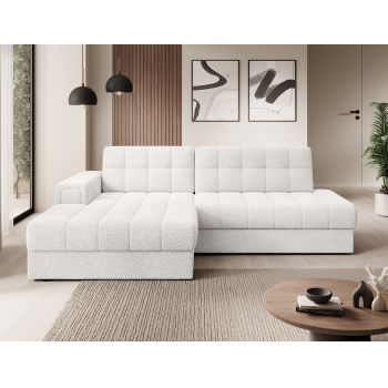 Coltar extensibil stanga 3 locuri ELTAP, LT-01ROY, Blezalt, 240x150x82 cm, lemn/poliester, alb