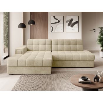 Coltar extensibil stanga 3 locuri ELTAP, LT-04MO, Blezalt, 240x150x82 cm, lemn/poliester, bej