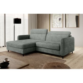 Coltar extensibil stanga 3 locuri ELTAP, LT-100TOU, Gomsi, 228x165x100 cm, lemn/poliester, verde