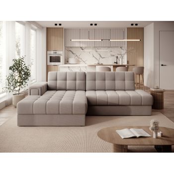 Coltar extensibil stanga 3 locuri ELTAP, LT-18SO, Blezalt, 240x150x82 cm, lemn/poliester, bej deschis