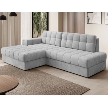 Coltar extensibil stanga 3 locuri ELTAP, LT-84MO, Blezalt, 240x150x82 cm, lemn/poliester, gri deschis