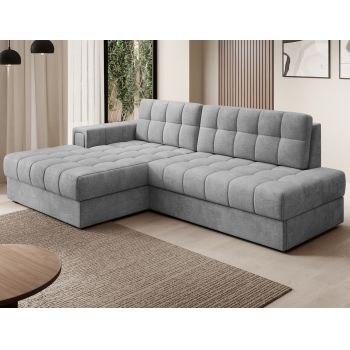 Coltar extensibil stanga 3 locuri ELTAP, LT-85MO, Blezalt, 240x150x82 cm, lemn/poliester, gri