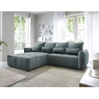 Coltar extensibil stanga 4 locuri ELTAP, LT-38MAN, Campo, 265x196x88 cm, lemn/poliester, verde