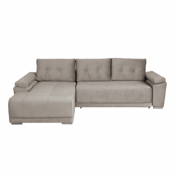 Coltar MODENA I extensibil, cu arcuri si lada depozitare, colt stanga, bej, 282x205x92 cm