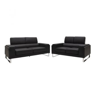 Set de lounge Shea pakoworld 2 bucăți PU în nuanța neagră 80x198