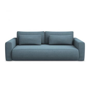 Canapea albastru-deschis extensibilă/cu spațiu de depozitare 238 cm Kapua – Makamii