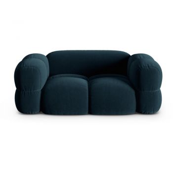 Canapea albastru-închis cu tapițerie din catifea 180 cm Loretto – Cosmopolitan Design