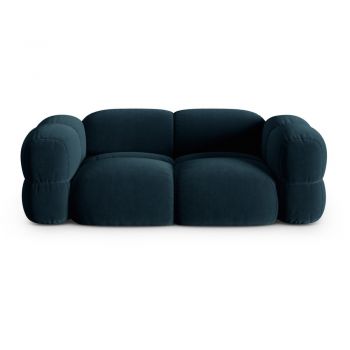 Canapea albastru-închis cu tapițerie din catifea 210 cm Loretto – Cosmopolitan Design