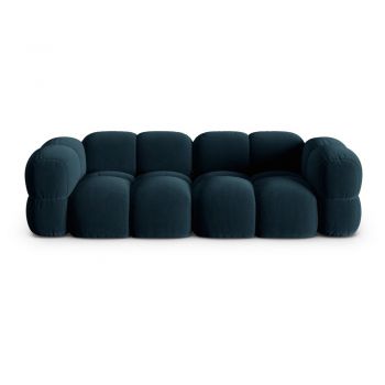 Canapea albastru-închis cu tapițerie din catifea 250 cm Loretto – Cosmopolitan Design