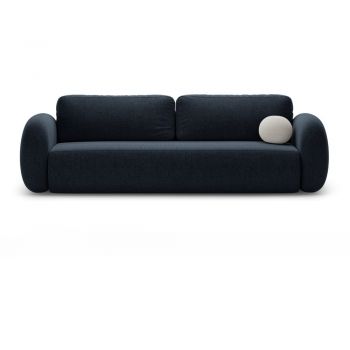 Canapea albastru-închis extensibilă/cu spațiu de depozitare cu tapițerie din chenille 262 cm Tonale – Cosmopolitan Design