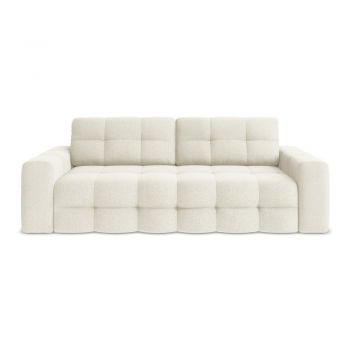 Canapea bej extensibilă cu tapițerie din țesătură bouclé 255 cm Milu – Makamii