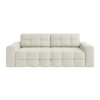 Canapea bej extensibilă cu tapițerie din țesătură bouclé 255 cm Milu – Makamii