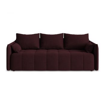 Canapea burgundy extensibilă/cu spațiu de depozitare 225 cm Moku – Makamii