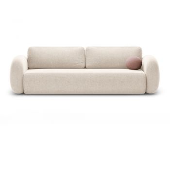 Canapea crem extensibilă/cu spațiu de depozitare cu tapițerie din chenille 262 cm Tonale – Cosmopolitan Design