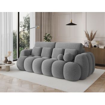 Canapea extensibila 3 locuri ELTAP, Cotonn, 256x119x105 cm, lemn/poliester, gri