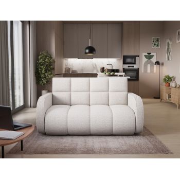 Canapea extensibila 3 locuri ELTAP, Deverio, 154x103x83 cm, lemn/poliester, alb