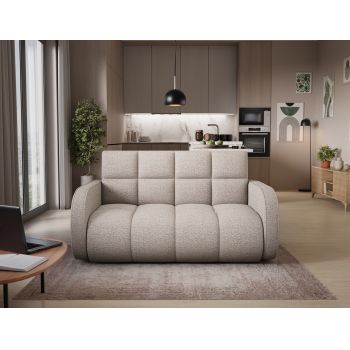 Canapea extensibila 3 locuri ELTAP, Deverio, 154x103x83 cm, lemn/poliester, bej deschis