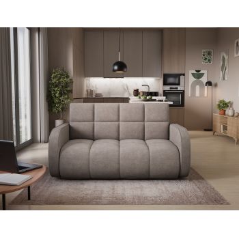 Canapea extensibila 3 locuri ELTAP, Deverio, 154x103x83 cm, lemn/poliester, bej inchis