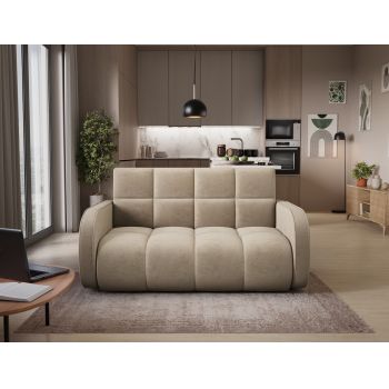 Canapea extensibila 3 locuri ELTAP, Deverio, 154x103x83 cm, lemn/poliester, bej