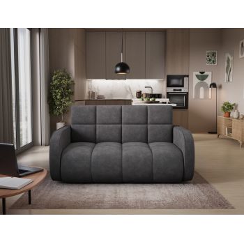 Canapea extensibila 3 locuri ELTAP, Deverio, 154x103x83 cm, lemn/poliester, gri inchis