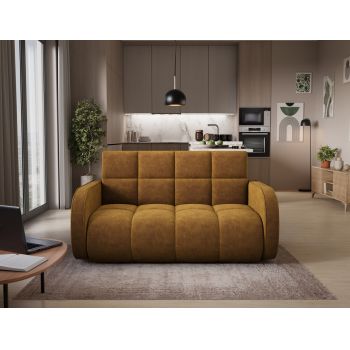 Canapea extensibila 3 locuri ELTAP, Deverio, 154x103x83 cm, lemn/poliester, mustar