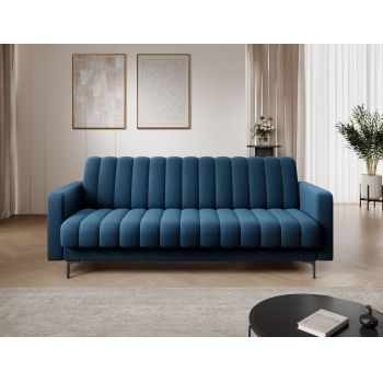 Canapea extensibila 3 locuri ELTAP, Roneyy, 212x89x86 cm, lemn/poliester, albastru