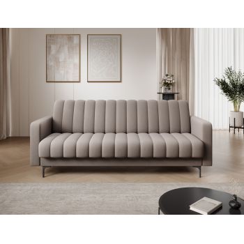 Canapea extensibila 3 locuri ELTAP, Roneyy, 212x89x86 cm, lemn/poliester, bej inchis