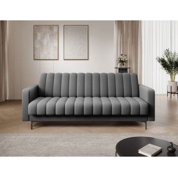 Canapea extensibila 3 locuri ELTAP, Roneyy, 212x89x86 cm, lemn/poliester, gri inchis