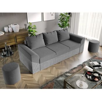 Canapea Extensibila Cali Catifea / Reiat Gri Deschis