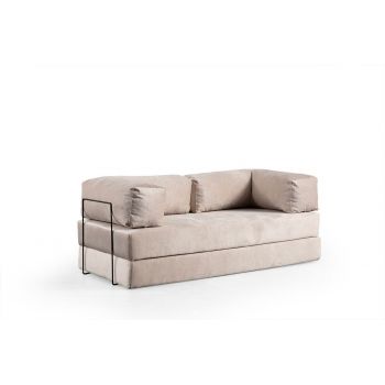 Canapea extensibilă cu 2 locuri, Artie, 560ARE4157, Cadru: Fără cadru, Crem