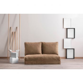 Canapea extensibilă cu 2 locuri, Futon, 859FTN1278, Metal , Maro deschis