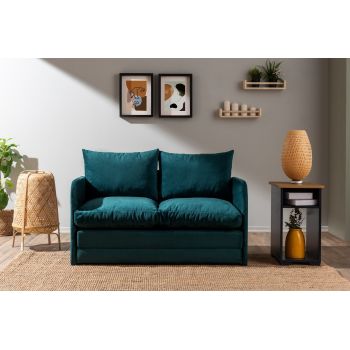 Canapea extensibilă cu 2 locuri, Futon, 859FTN2871, Metal , Verde petrol