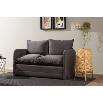 Canapea extensibilă cu 2 locuri, Futon, 859FTN2873, Metal , Gri