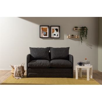 Canapea extensibilă cu 2 locuri, Futon, 859FTN2875, Metal , Gri inchis