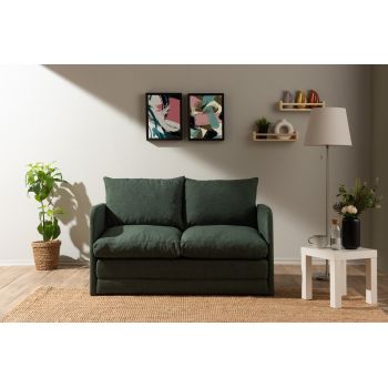 Canapea extensibilă cu 2 locuri, Futon, 859FTN2876, Metal , Verde