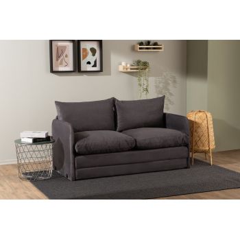 Canapea extensibilă cu 2 locuri, Futon, 859FTN2887, Metal , Gri