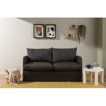 Canapea extensibilă cu 2 locuri, Futon, 859FTN2889, Metal , Gri inchis