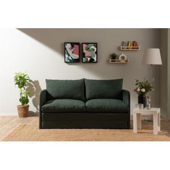 Canapea extensibilă cu 2 locuri, Futon, 859FTN2890, Metal , Verde