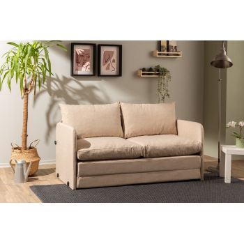 Canapea extensibilă cu 2 locuri, Futon, 859FTN2891, Metal , Bej