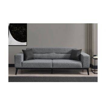 Canapea extensibila cu 3 locuri, Artie, 560ARE2904, Lemn de fag / PAL, Gri deschis