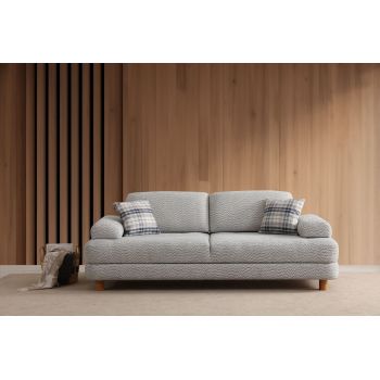Canapea extensibila cu 3 locuri, Artie, 560ARE4168, Cadru: LEMN/PAL, Crem / Albastru