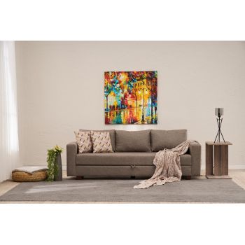 Canapea extensibila cu 3 locuri, Balcab Home, 825BLC5250, Cadru: LEMN/MDF/PLA, Maro